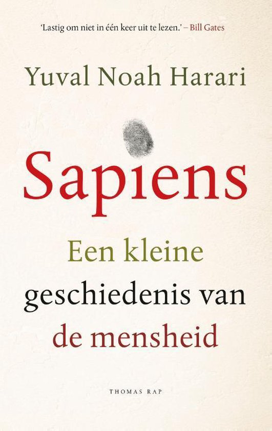 Sapiens van Harrari boek cover beige